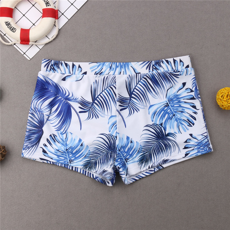 Sommer familie matchende badetøj forældre børn badedragt kvinder piger off shoulder bikini mænd drenge blade trunks badedragt