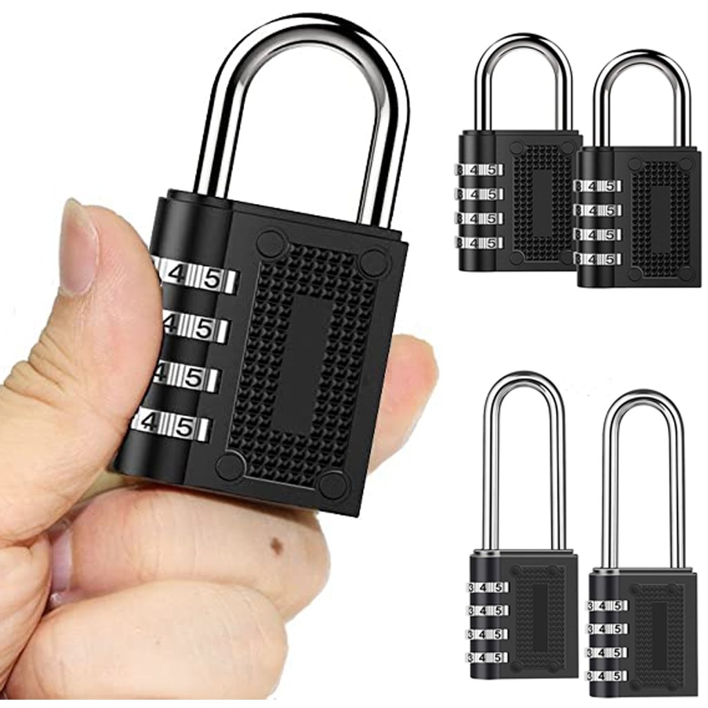 2PC 4 Digit Resettable Combination Padlock Coded Lock Home School Gym Locker Sheds Metal Code Password Lock Padlock Tools #30