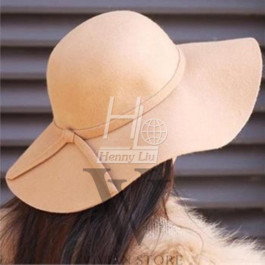 Soft Women Vintage Retro Wide Brim Wool Felt Bowler Fedora Hat Floppy Cloche Sun Hats 3 Colours For Women Cap Gorro Chapeu