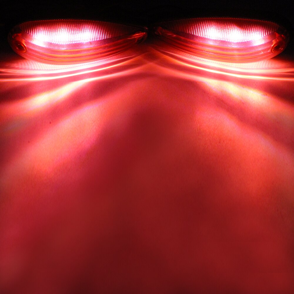 KEYECU 5Amber + 5Red Tear 3LED Side Marker Light for Trailer Trucks RV Car Bus Van Caravan Boat Campers Cab Marker 24V