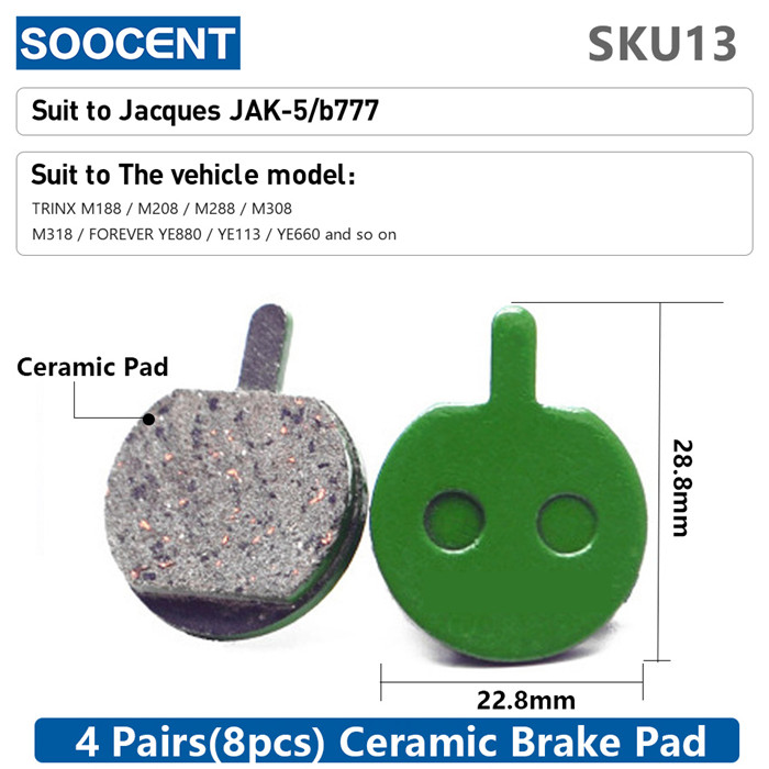 Pedal de freio a disco hidráulico de cerâmica para bicicleta 4 pares, 8 peças pastilhas de freio para shimano sram avid hayes magura acessórios de peças de ciclismo para bicicleta: 13