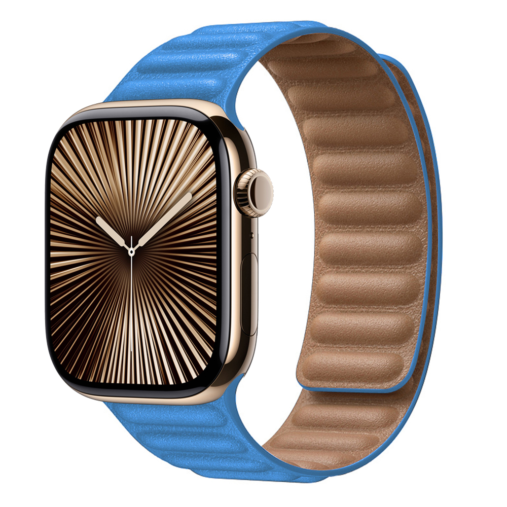 Enlace de cuero para Apple watch band 44mm 45mm 40mm 38 42 pulsera de bucle magnético iWatch seires SE 6 7 8 9 10 46mm ultra2 49mm: Blanco de la plata / 14 mm