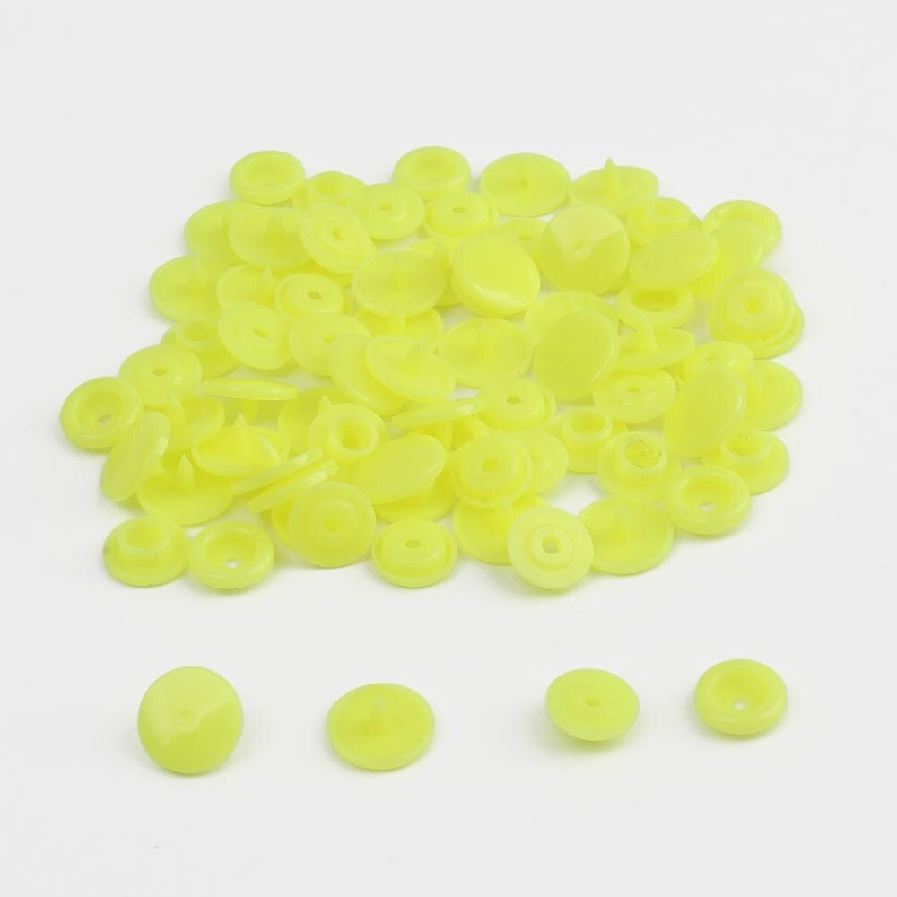 Tryckknapp tång knapp 150 set  t5 mix plast harts knappar 12mm tryck kläde knapp press maskin sömnad verktyg tillbehör: Nattgul 150 st