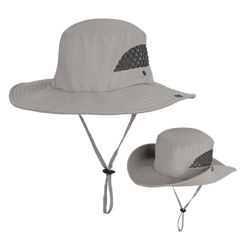 Zomer Emmer Hoeden Voor Vrouwen Zonnehoed Bob Cap Anti-Uv Outdoor Vissen Caps Brede Rand Mannen Schaduw Effen Kleur Hoed man: Black