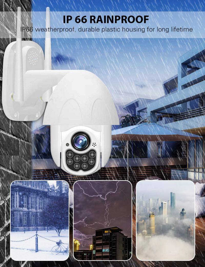 Câmera de segurança externa ptz hd, ip, sem fio, hd 2mp 1080p cctv, IR-CUT wi-fi, ip, visão noturna