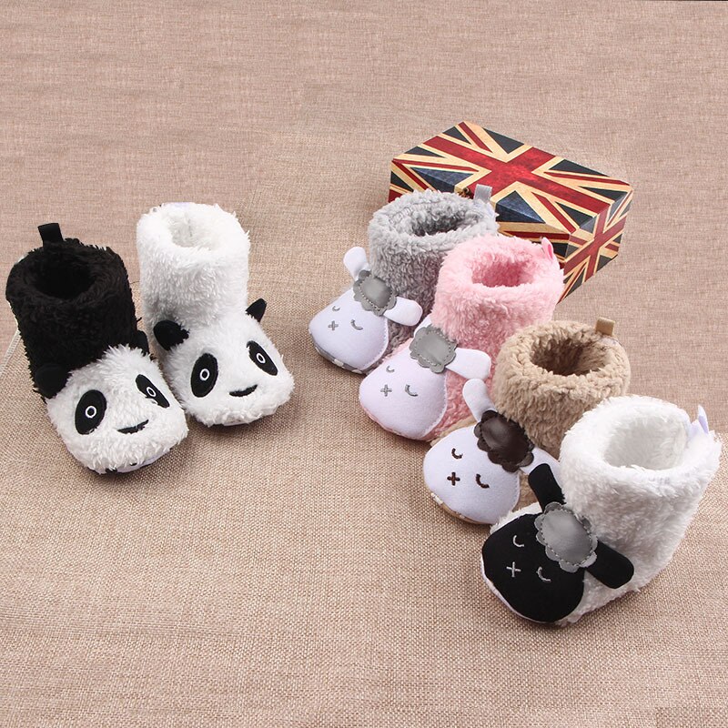 Baby Winter Warm Booties Leuke Cartoon Dier Stijl Fleece Snowboots Non Slip Peuter Babyschoenen