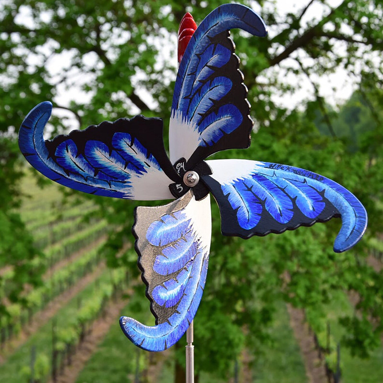 4# Rooster Windmill Garden Courtyard Farm Decor Waterproof Yard Statue Vivid Sculpture Handmade Garden Decoration Jardinage