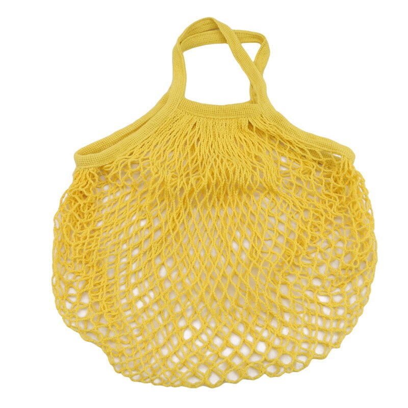 Reusable Hollow Net Bag Vegetables Mesh Storage Bags Portable Organizer Convenience Holder Kitchen Vegetables storages: yellow
