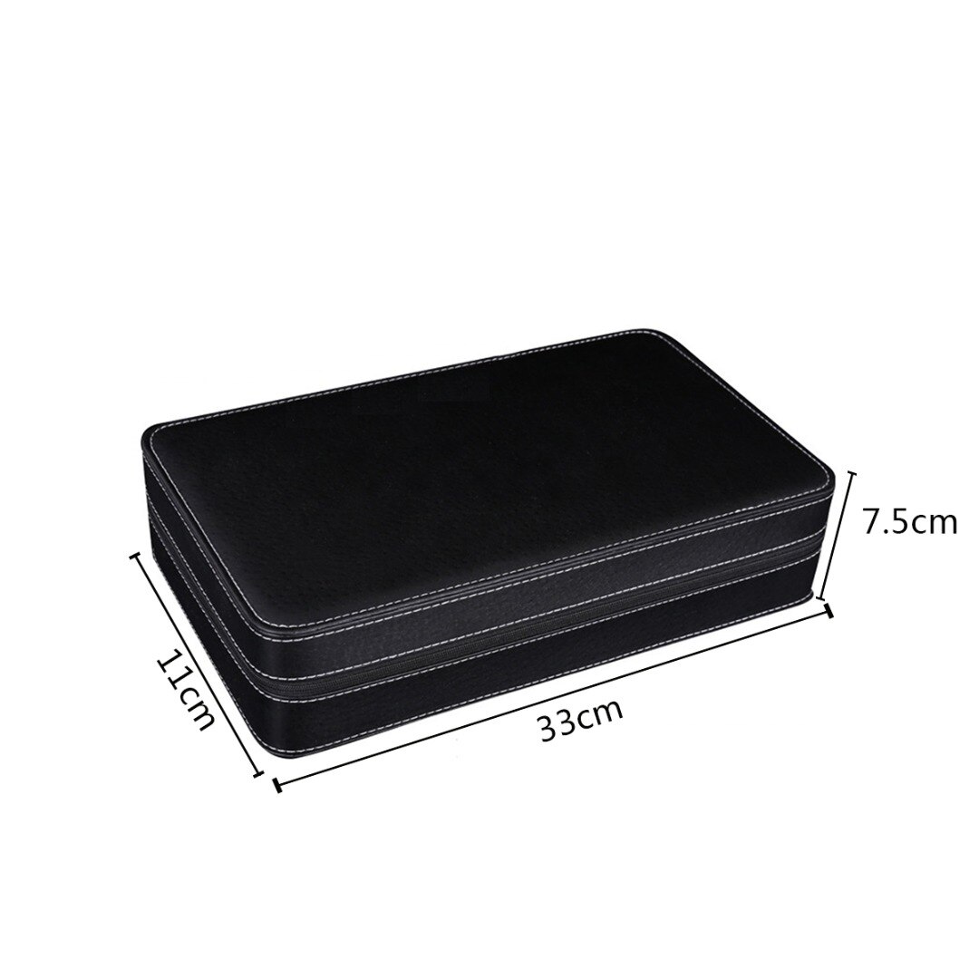 6 fentes en cuir boîte de montre étui support organisateur pour horloge montres boîtes à bijoux présentoir sac à fermeture éclair