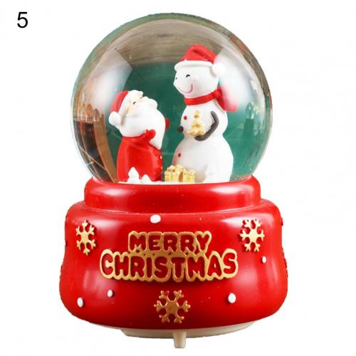 Decor Mini Santa Claus Statue Music Snow Globe Ornament Birthday:  M 5