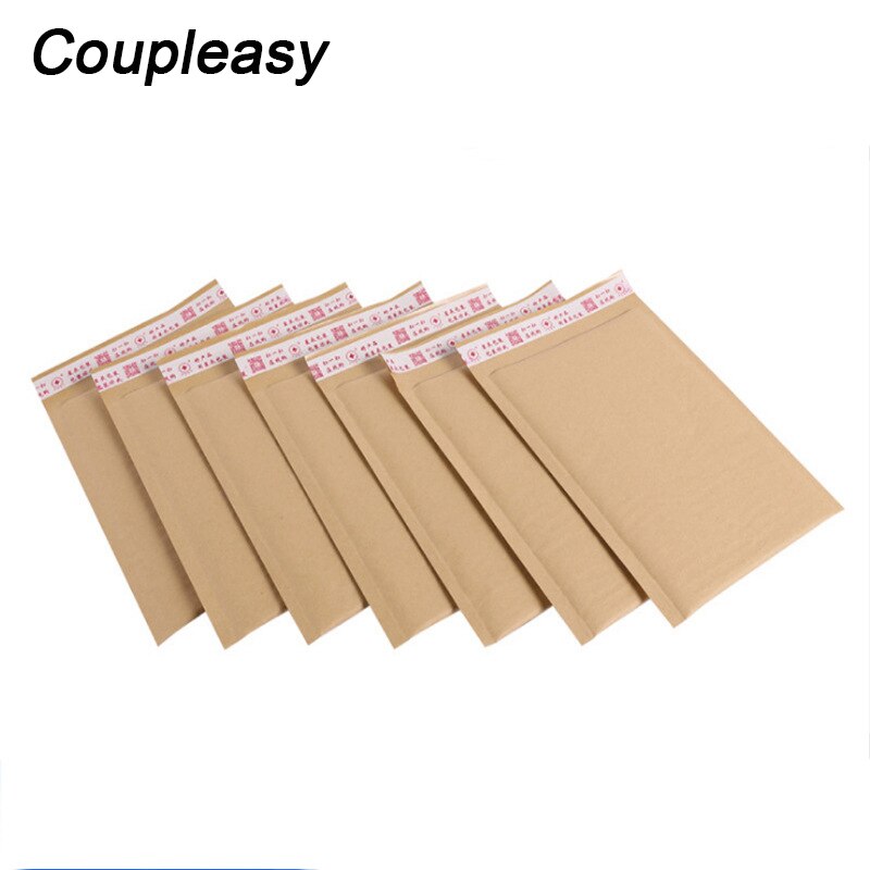 100Pcs Kraft Paper Bubble Bag Flower Printed Bubble Mailer Waterproof Mailing Bag Small Courier Packing Bags