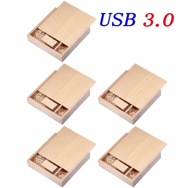 USB 3.0 Maple Photo Album with Box 5 Lot Free Custom LOGO USB Flash Drives 64GB Pen Drive 16GB Photography Stick（170*170*35 Mm）: WHITE / 512M