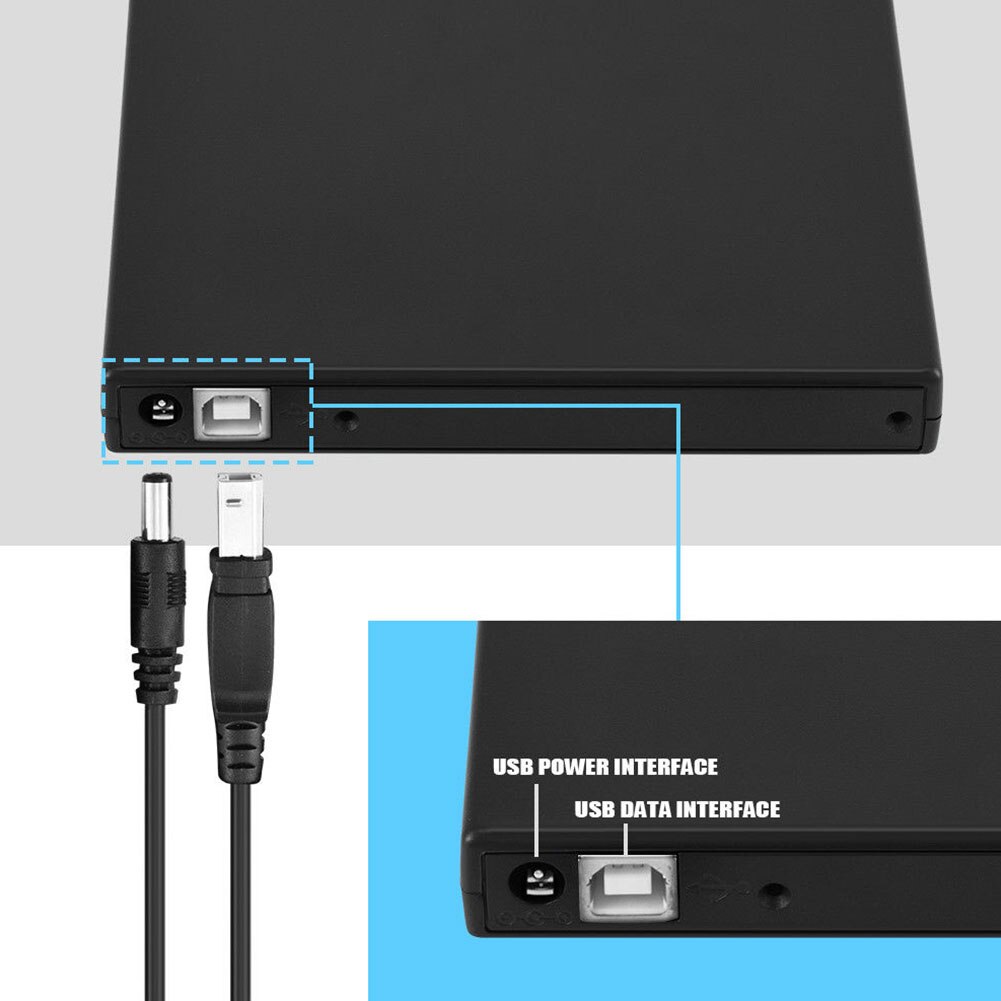 CD-ROM portátil ABS, Unidad óptica SATA de 12,7mm, USB 2,0, 480Mbps, portátil