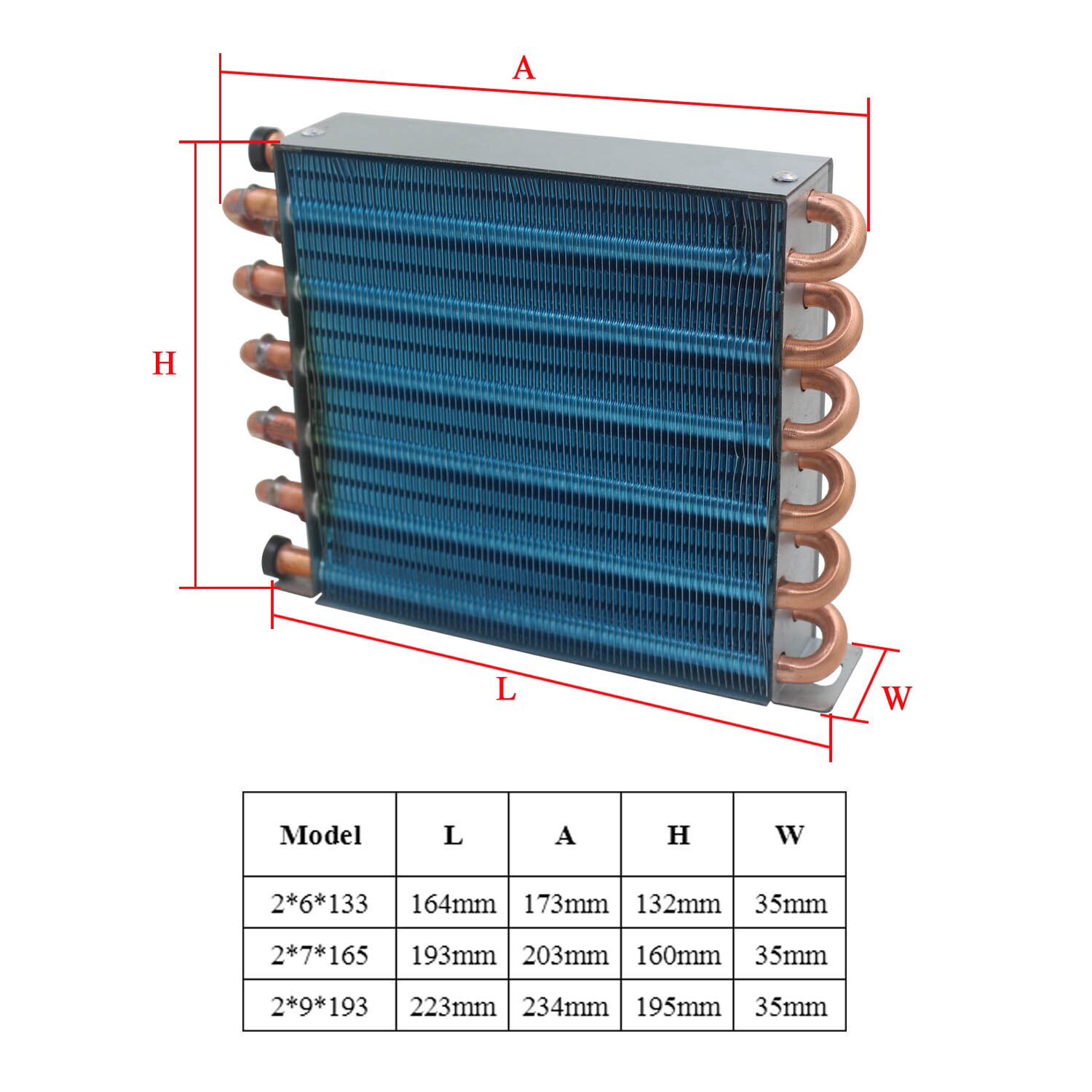 Kondensator Wasser Kühlung Kühler verdampfer wärme tauscher mit 7MM Kupfer rohr Mini