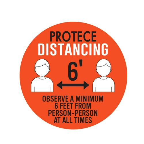 Safety Floor Sign Keep 6 Feet Away Safe Distance Protece Distancing Floor Decal Quotes Words Sticker: 04