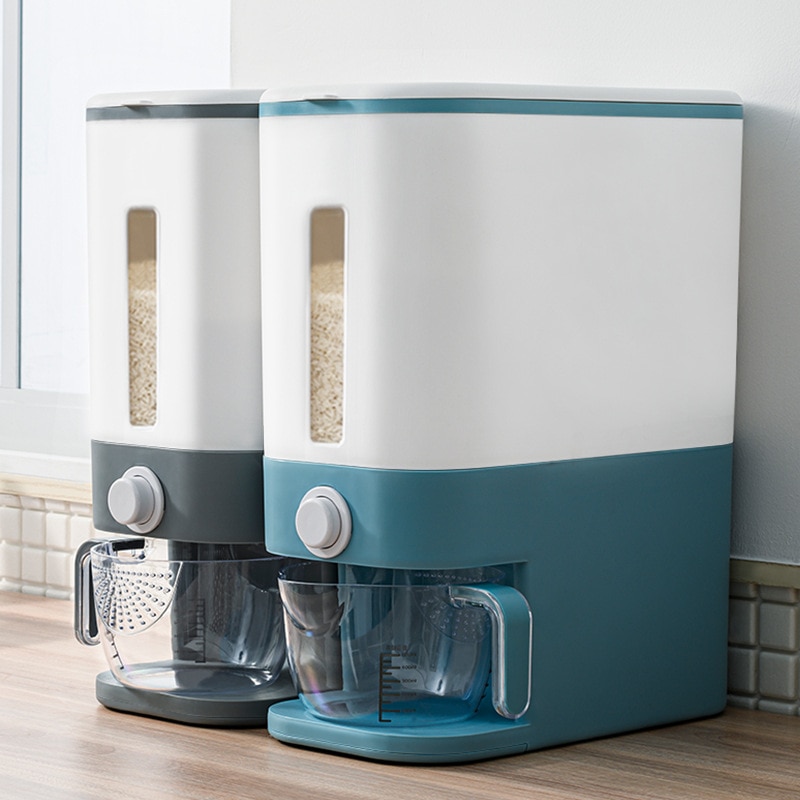 Automatische Plastic Keuken Rijst Opbergdoos Emmer Vochtbestendige Insect-Proof Sealed Granen Droog Voedsel Doos Graan Opslag bin Rijst