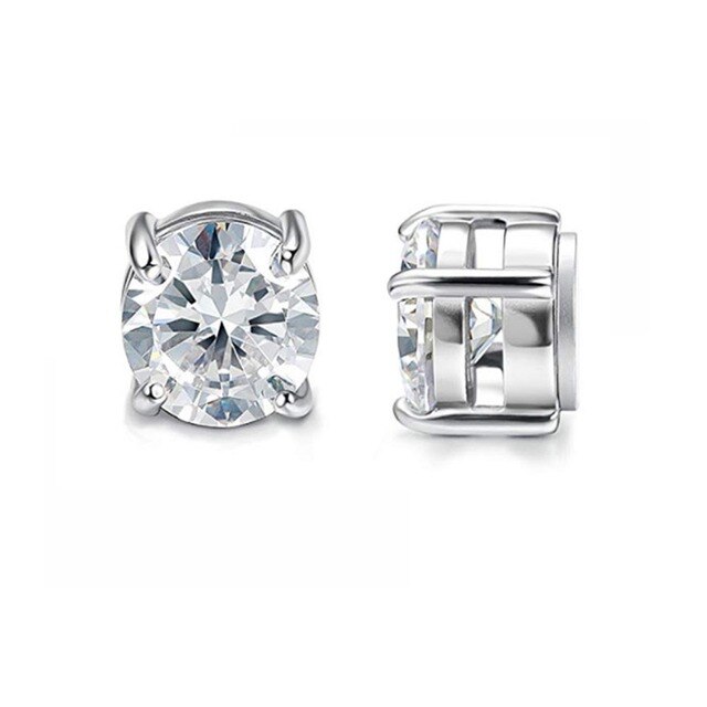 Boucles d&#39;oreilles magnétiques en acier inoxydable, 6 paires, Clip sur CZ, sans perçage, pour hommes et femmes, tous âges: Style B-1 pairs