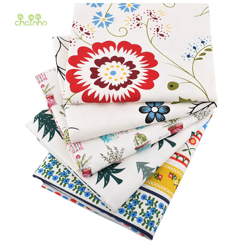 Chainho, blomsterserie, trykt bomullslinstoff for quilting og sying av sofa/duk/møbeltrekk/putemateriale