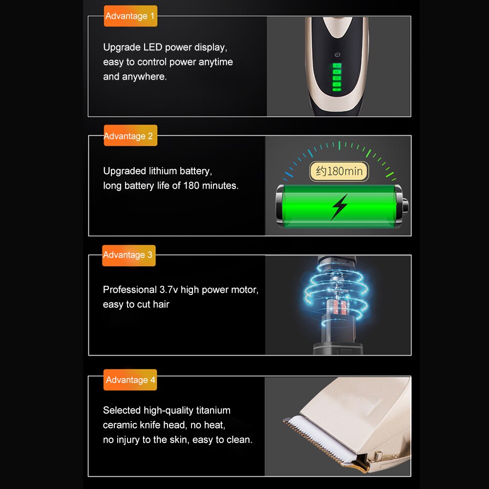 Elektrische Tondeuse Sets Oplaadbare Volwassenen Haar Trimmen Hoek Scheren Haar Kits Mute Voor Thuis Baby Kinderen