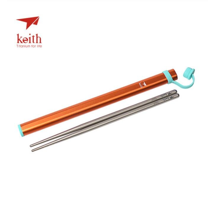 Palillos chinos para acampar, Picnic, comida de titanio, palillos chinos Ti5622 Ti5822: orange