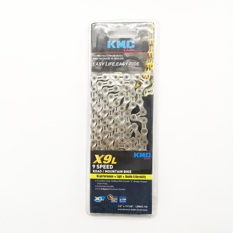 Łańcuch KMC Z99/X9/X9SL/X10/X10SL/X11/X11SL, 116 ogniw, prędkość 6/7/8/9/10/11, srebrny/szary/złoty do roweru szosowego mtb łańcuch rowerowy: silver X9L