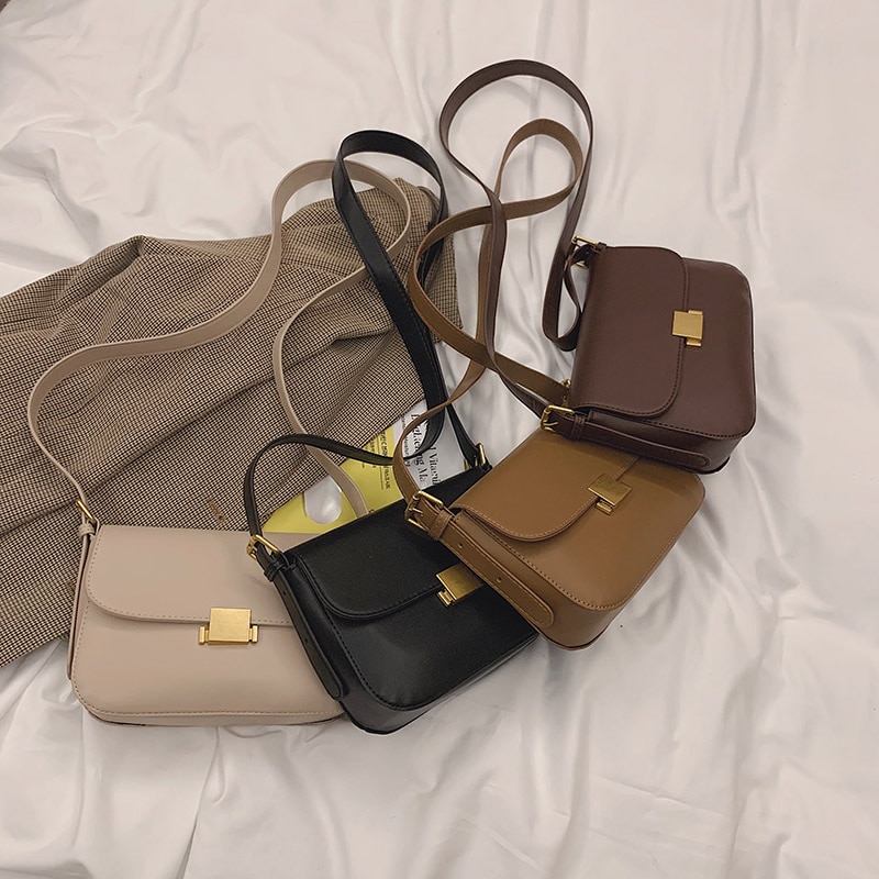 Zachte pu leren crossbody tassen met klep voor dames, trendy crossbody handtas voor meisjes, trendy schoudertas voor dames met merknaam