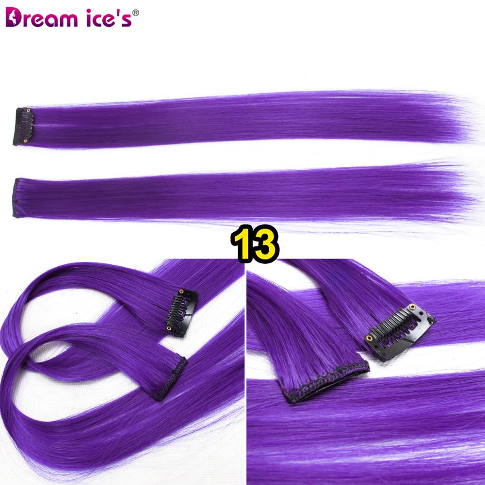 Synthetische Lange Enkele Clip In Hair Extensions Een Stuk Roze Regenboog Kleur Mode Rechte Haarstukje Voor Vrouwen En Meisje: #24