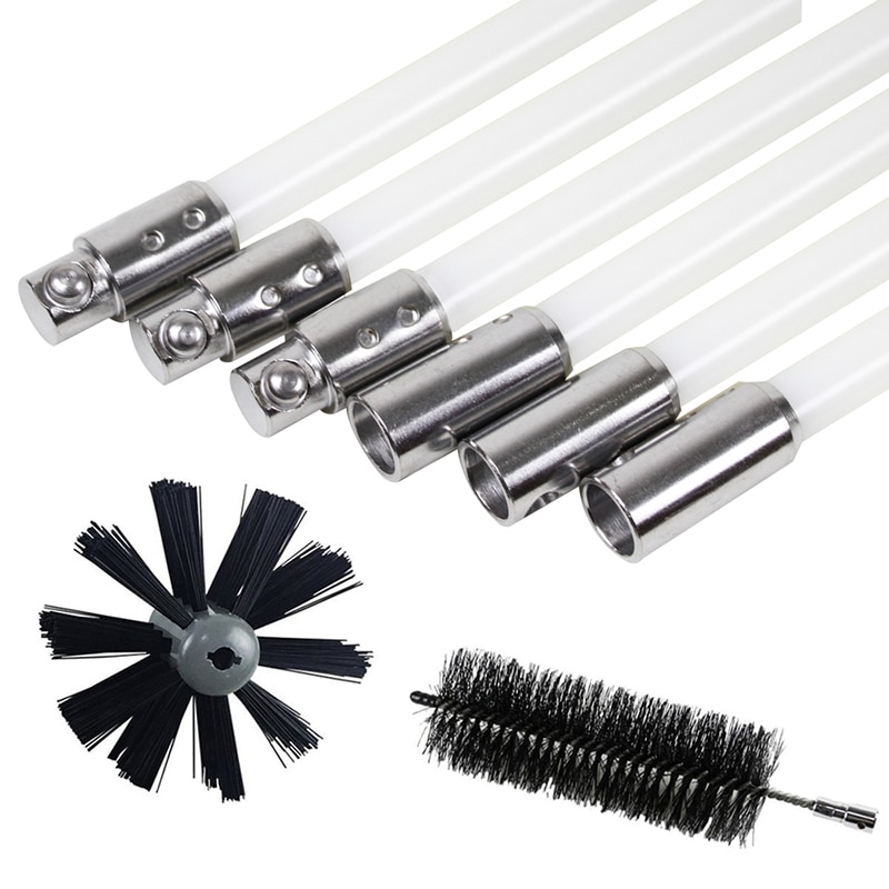 60cm Chimney Cleaner Cleaning Brush + Rod Set Kit Rotary Sweep System Fireplace household cleaning tool kits