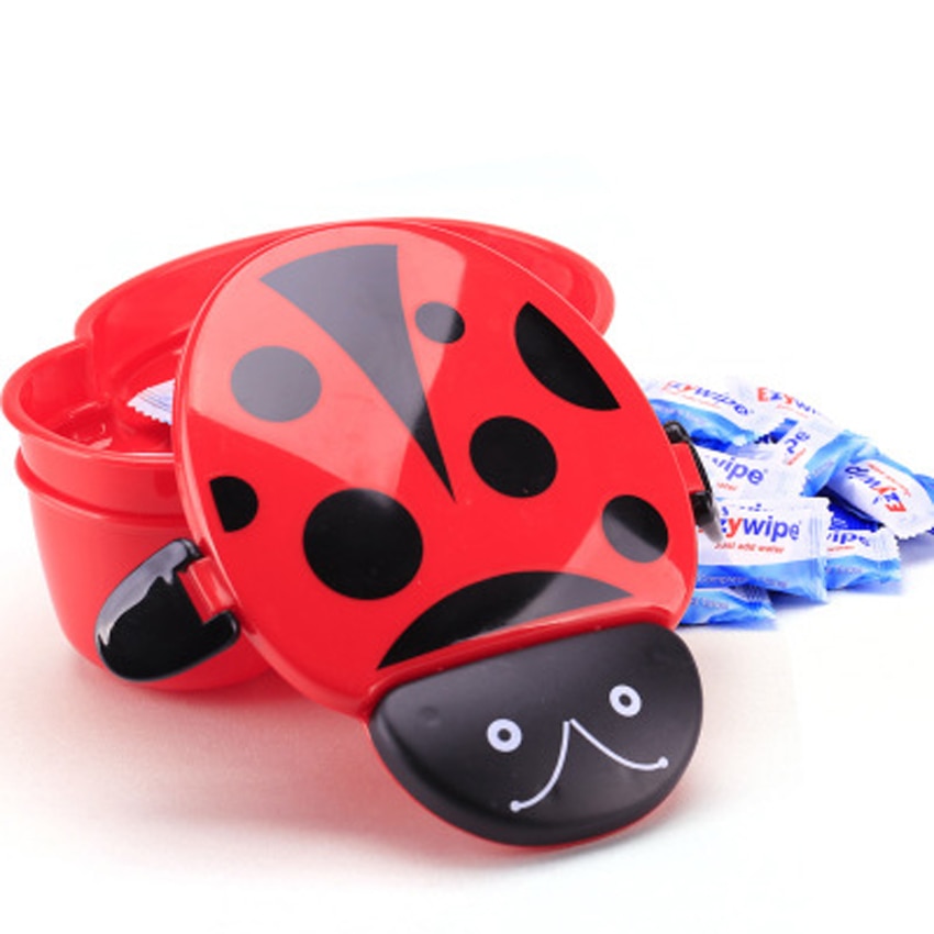 Cartoon lieveheersbeestje voedselcontainer lunchboxen kinderen fruit snack bento magnetron lunchbox 2c