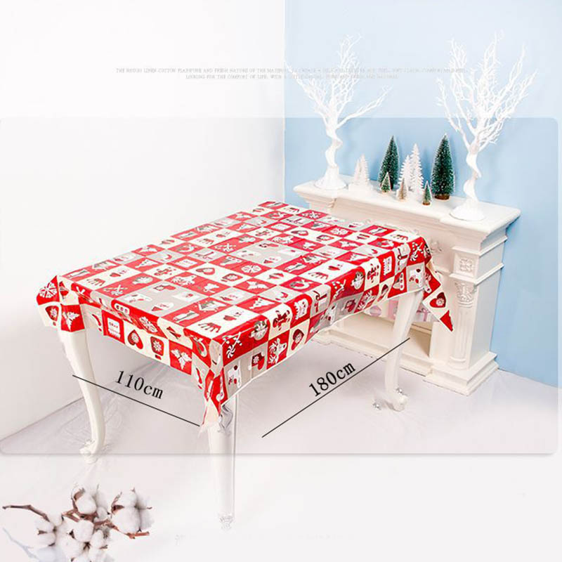 Gedrukt Tafelkleed Desktop Sfeer Layout Voor Kerst Decoratie Pvc Christmas Party Home Diy Wegwerp Tafelkleed