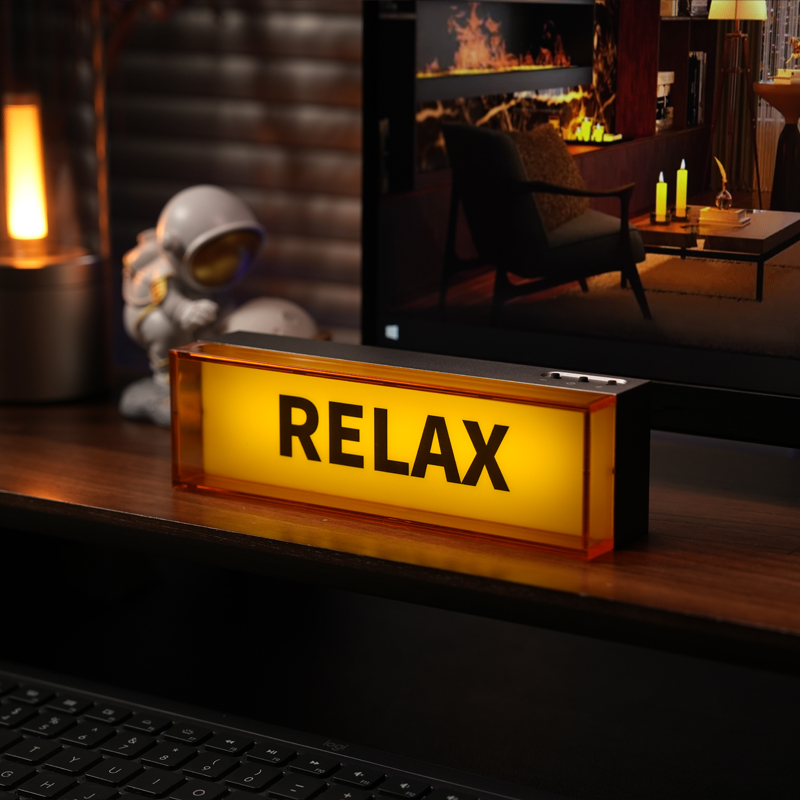 Caja de luz LED con adorno de luz ambiental, interfaz de USB-C, carga de tres niveles de brillo, decoración de habitación de deportes electrónicos para dormitorio y oficina: Rojo