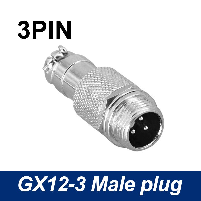 GX12 Aviation butt-joint connector 2pin3pin4pin Male plug push-pull 5pin6pin7pin cable butt joint connector: 3 pin