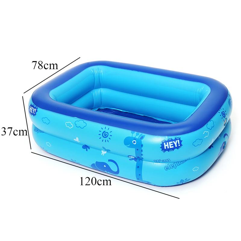 Kids inflatable Pool Large Size Children's Home Use Paddling Pool Inflatable Square Swimming Pool Heat Preservation 120x78x37cm