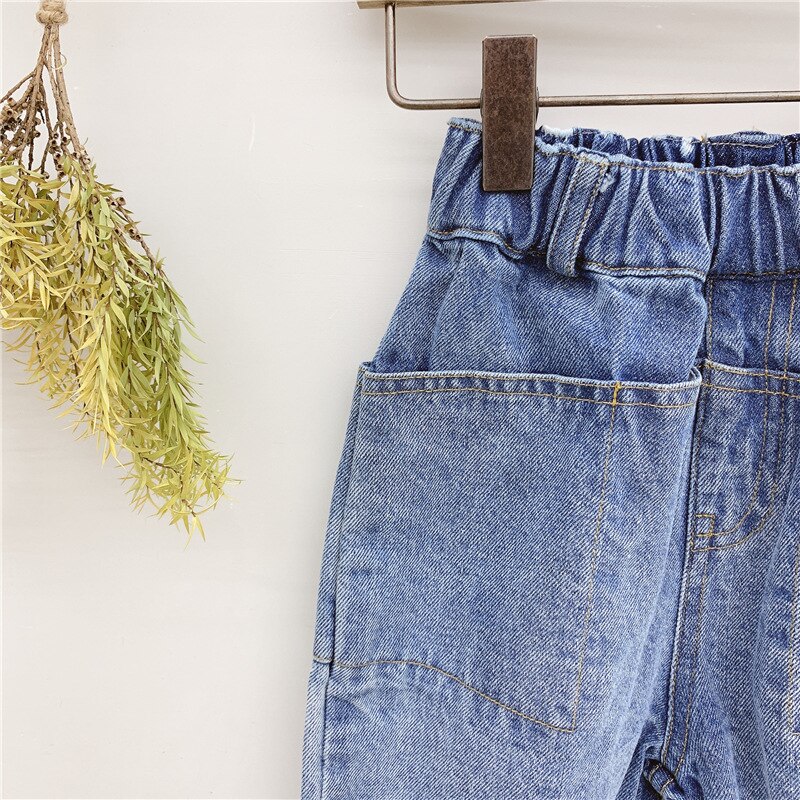 Hunajakulma kevät syksy lasten farkut vyötärö iso tasku lasten denim housut tytöt pojat housut tyttövauvan vaatteet