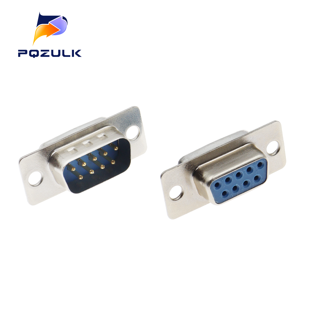 Connecteur soudé bleu DB9 trou/broche femelle/mâle, 5 pièces, prise de port série RS232, adaptateur DB D-SUB 9 broches