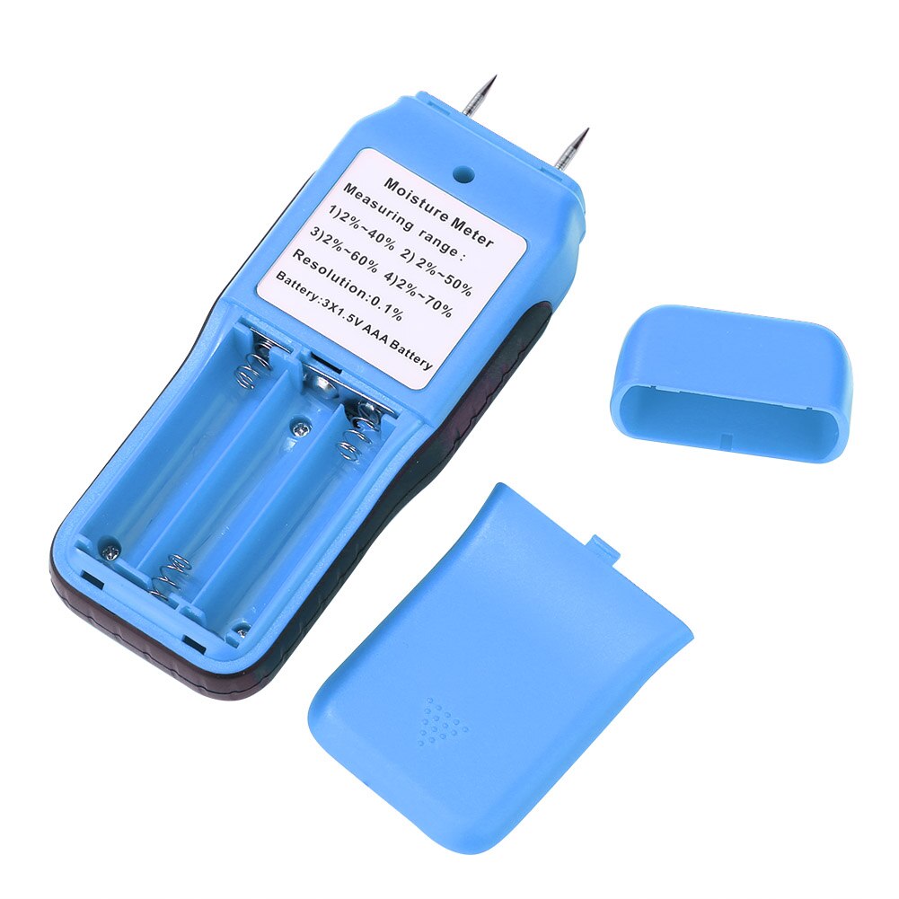 Digital Moisture Meter Tester Two Pins Wood Moisture Meter Wood Humidity Tester Timber Damp Detector with LCD Display Probe