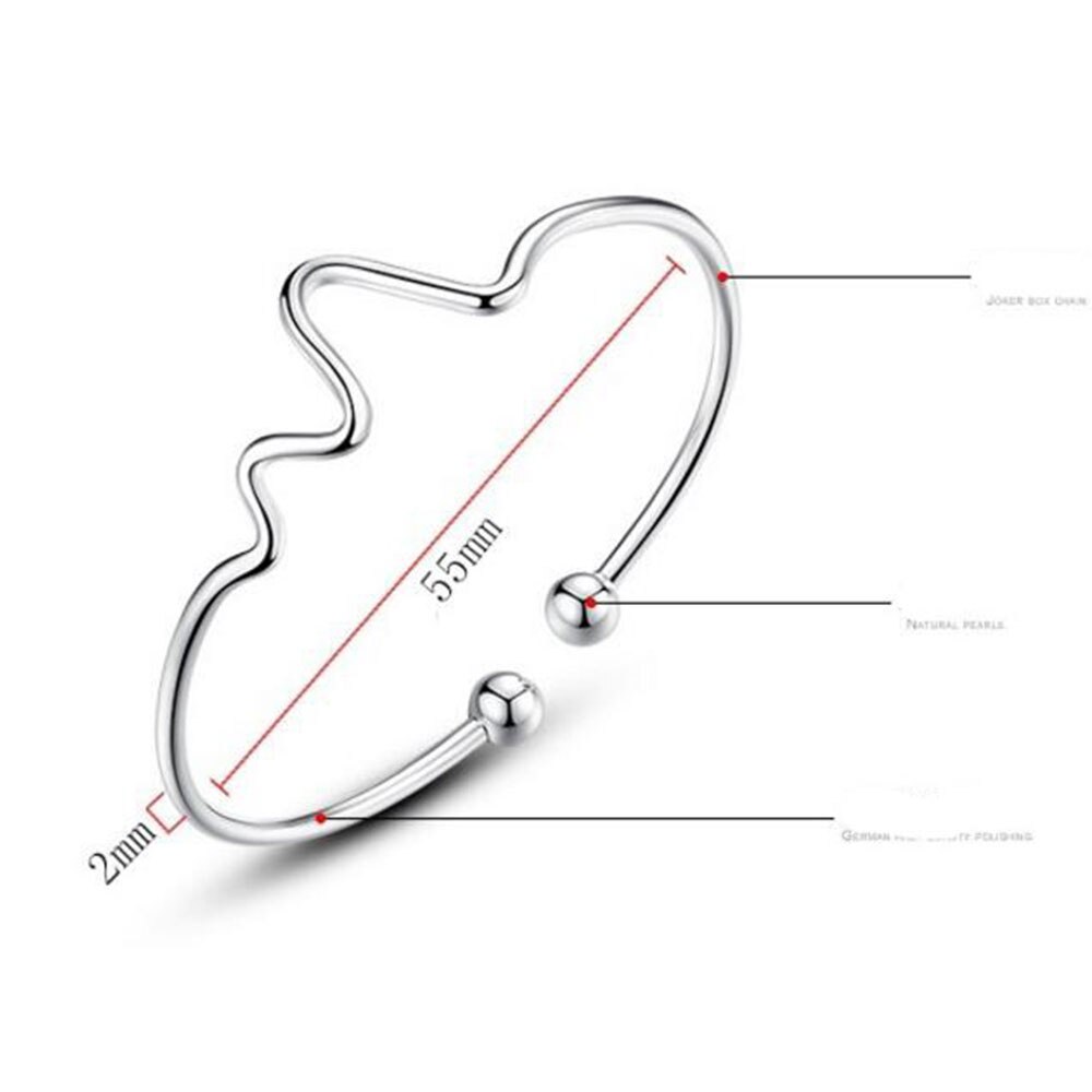 Anenjery Neue Silber Farbe EKG Herzschlag Manschette Armbänder & Bangls Für Frauen Spulseras S-B95