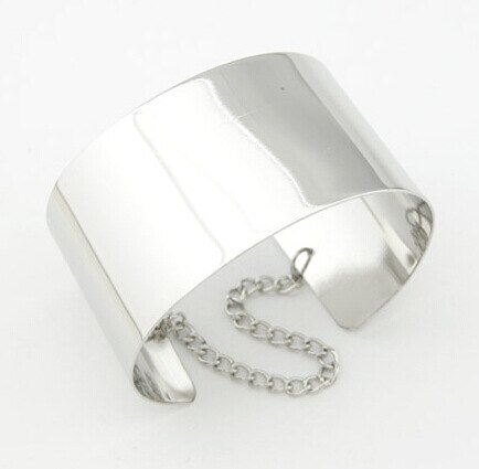 Frauen Neue Personalisierte Punk Gold Silber Überzogene Metall Geöffnet Breite Manschette Armbänder & Armreifen Armband Armreifen Für Frauen