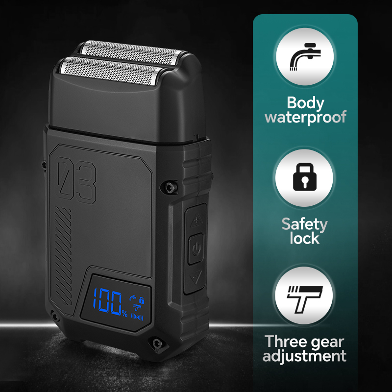 Rasoir électrique USB pour hommes, avec un temps de rasage fluide et confortable, adapté à la coupe et au nettoyage du visage
