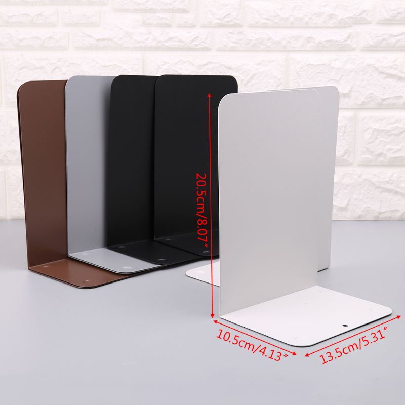 1 Paar Metalen Boekensteunen Organizer Desktop Office Home Boek Plank Opslag Houder Boek Eindigt W91A