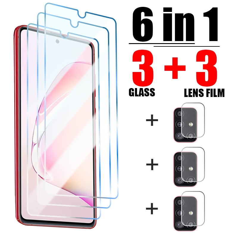 6in1 Gehärtetem Glas für Samsung A52S 5G A32 A22 A12 A13 A53 5G Screen Protector für Samsung A52 a72 A51 A50 A70 A71 Objektiv Glas