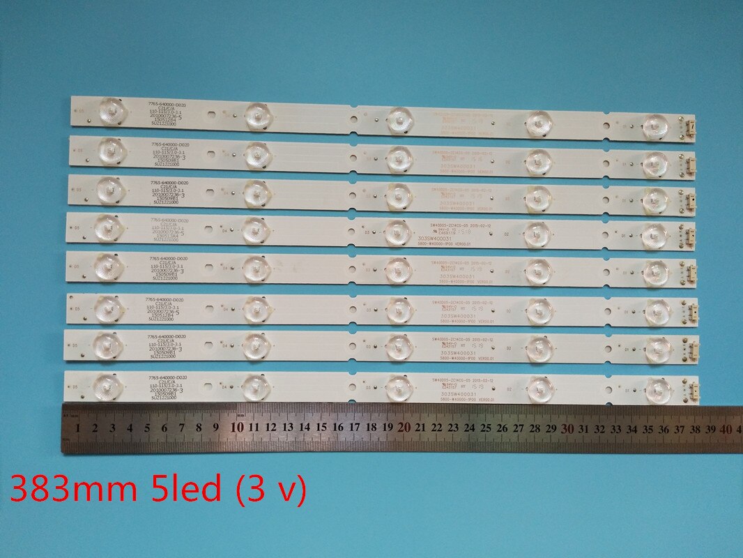 Kit 8 PCS 5LED 380mm LED Backlight stirp for 40E6000 40E3000 40E3500 40E3500 5832-W40000-2P00 5800-W40000-3P00 2P00 1P00