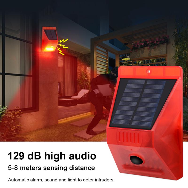 Solar warning light LED Alert Flash Warning Sound ... – Grandado