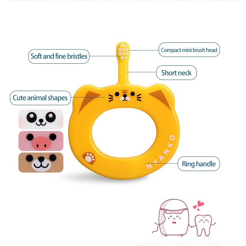Imebaby Baby Zahnbürste Kleinkind Ausbildung Zahnbürste kinder Zahnbürste Nylon pelz Baby Elemente Weichen Pelz Ring Anti Zahnbürste