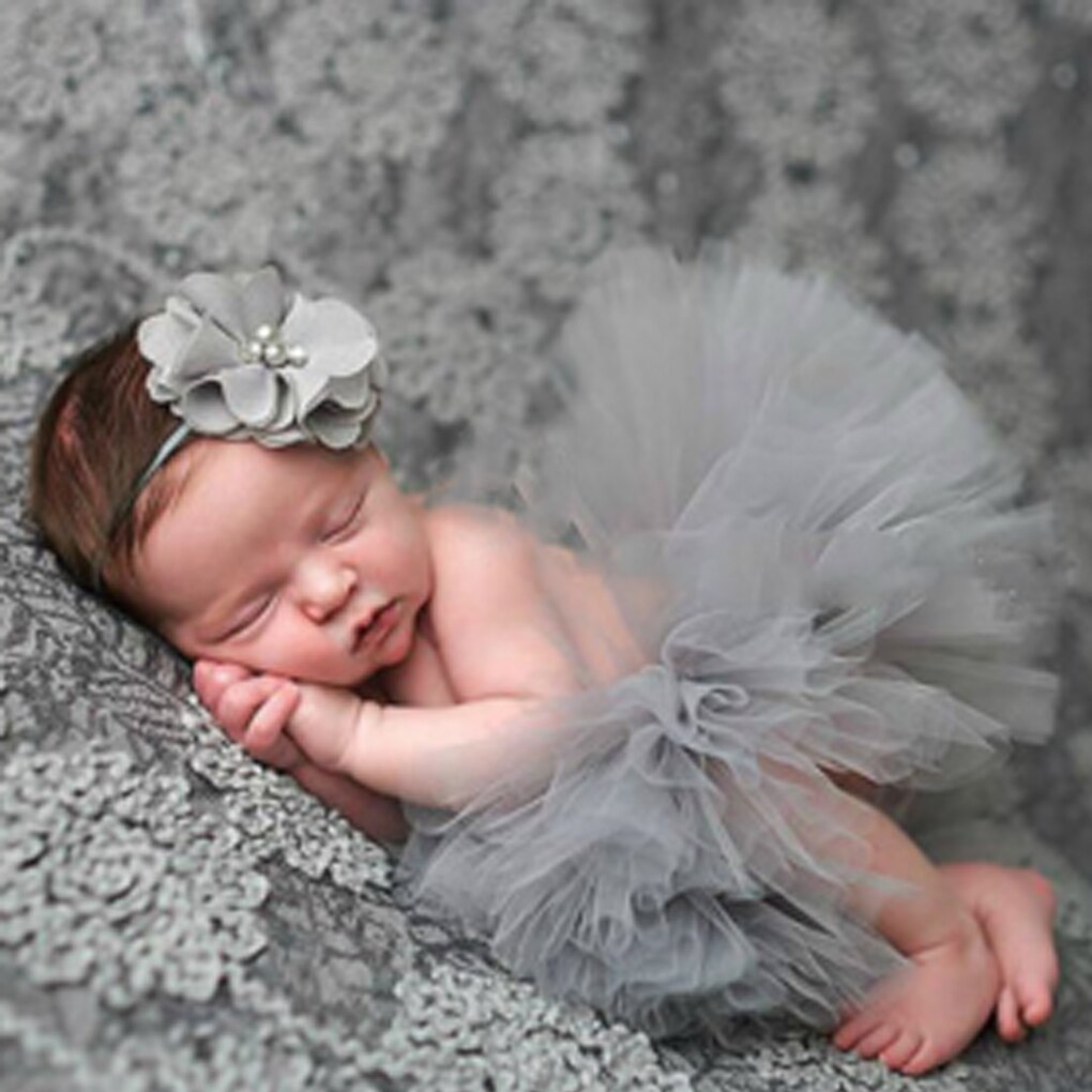 Bébé -né photographie accessoires accessoires bébé Tutu jupe à la main bébé arc-en-ciel Tutu jupe Fotografia bébé Photo accessoires: 9 gray