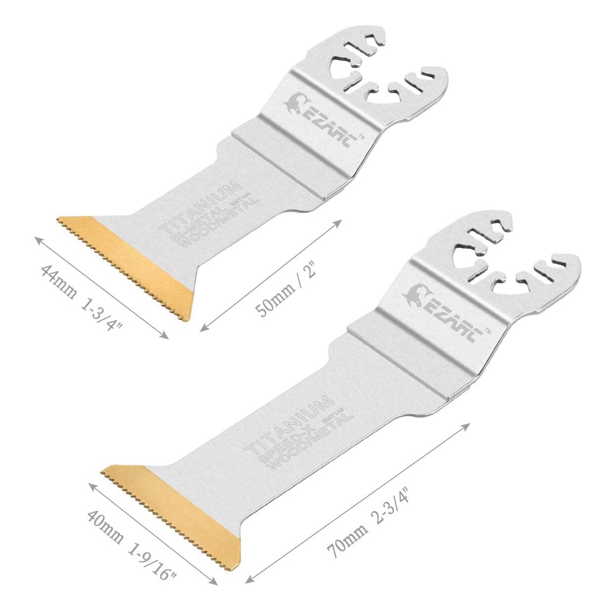 Ezarc 6Pcs Titanium Oscillerende Multitool Bladen Lange Cut Zaagbladen Snelheid Snijden Voor Hout, Metaal En Hard Materiaal