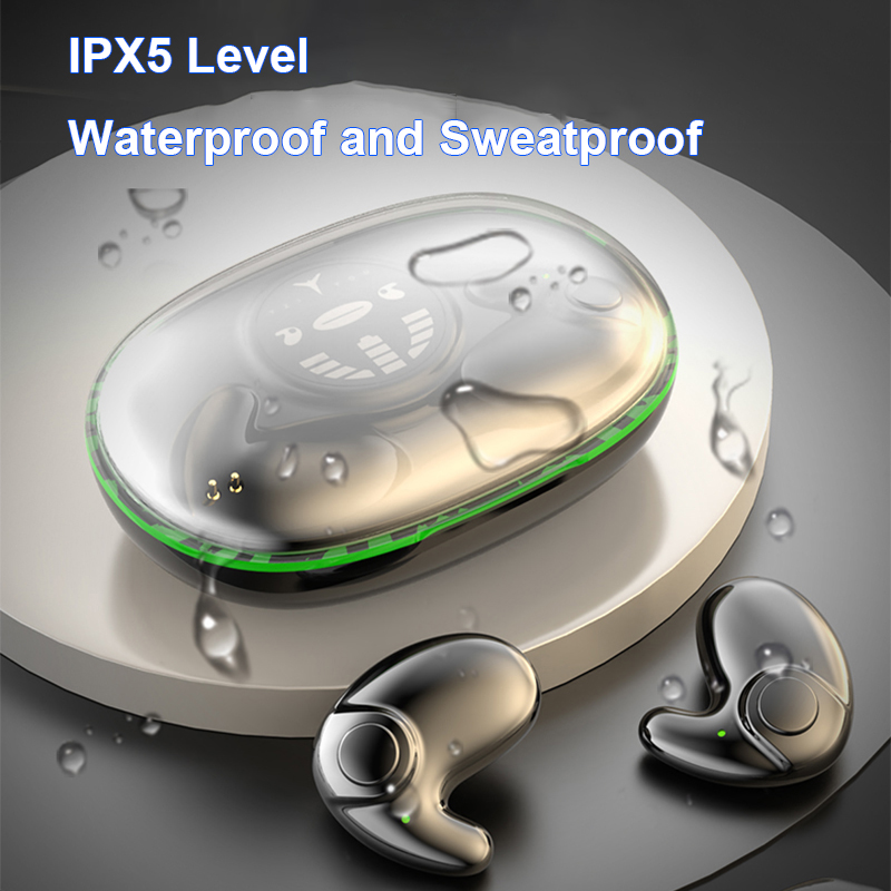 Bluetooth 5.3 Invisible Sleep Earphones Mini Wireless Headphones IPX5 Waterproof Noise Reduction Earbuds Touch Control Headsets