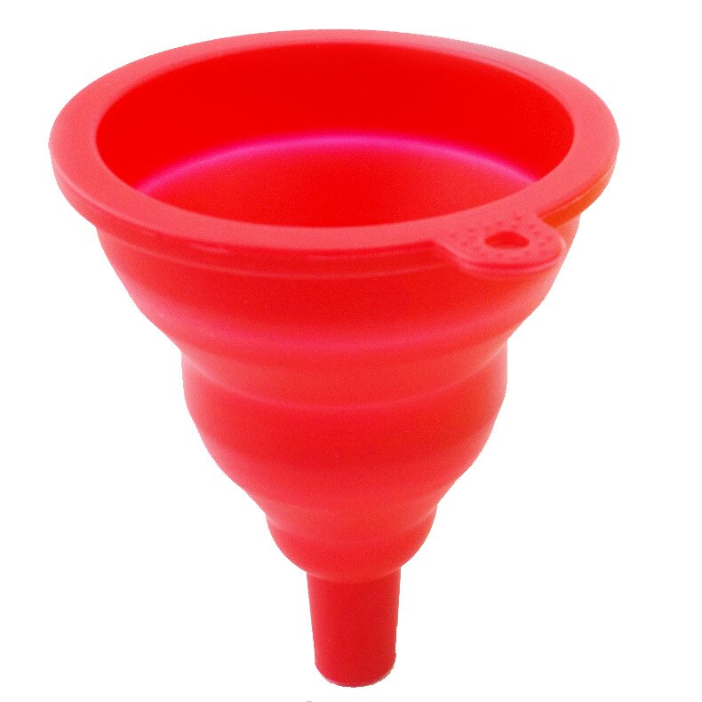Kitchen Useful Folding Funnel Style Funnel Protable Mini Silicone Gel Folding Kitchen Cooking Tools Accessories: red