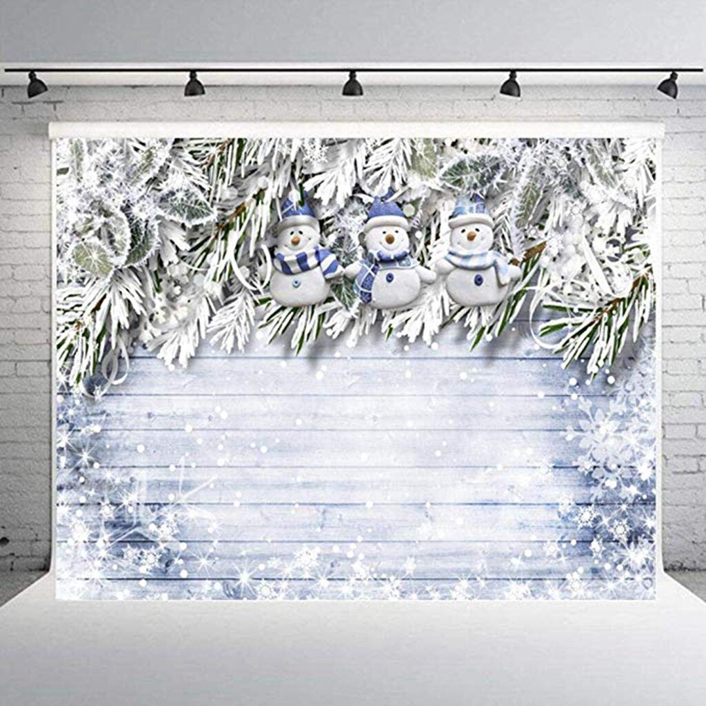 Telón de fondo de Navidad tablero de madera ligero de nieve de invierno campana con estrellas fondo de fotografía de vinilo estudio fotográfico Photophone Photozone