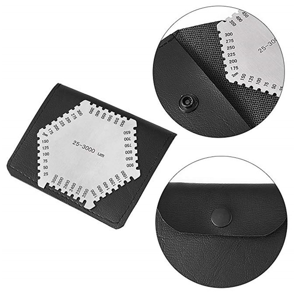 Haute précision en acier inoxydable Hexagonal Film humide peigne peinture Film revêtement épaisseur jauge Instrument peigne Film humide jauge carte